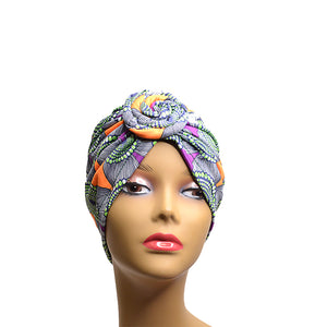 10-Pack Pre-Tied Flowery African Turban TB002 (Wholesale)