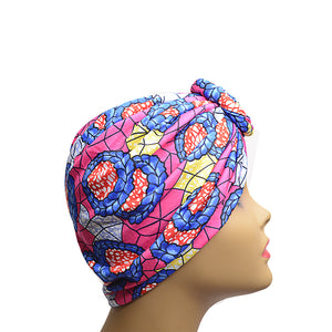 10-Pack Pre-Tied Flowery African Turban TB004
