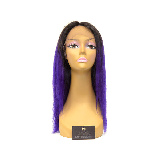 9A Grade Straight Lace Frontal Wig 1B/PURPLE