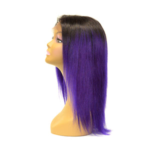 9A Grade Straight Lace Frontal Wig 1B/PURPLE